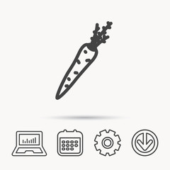 Carrot icon. Vegetarian food sign.