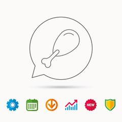 Chicken leg icon. Drumstick sign.