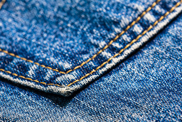 Alte blaue baumwoll Jeans Makro