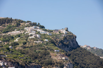 Exclusive villas and apartments on the rocky coast of Amalfi. Campania. Italy