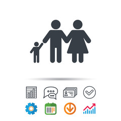 Family icon. Father, mother and child sign.