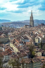 Deurstickers Panoramic view of the old town of Bern, Capital of Switzerland © Suradech