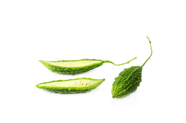 bitter gourd isolate on white background