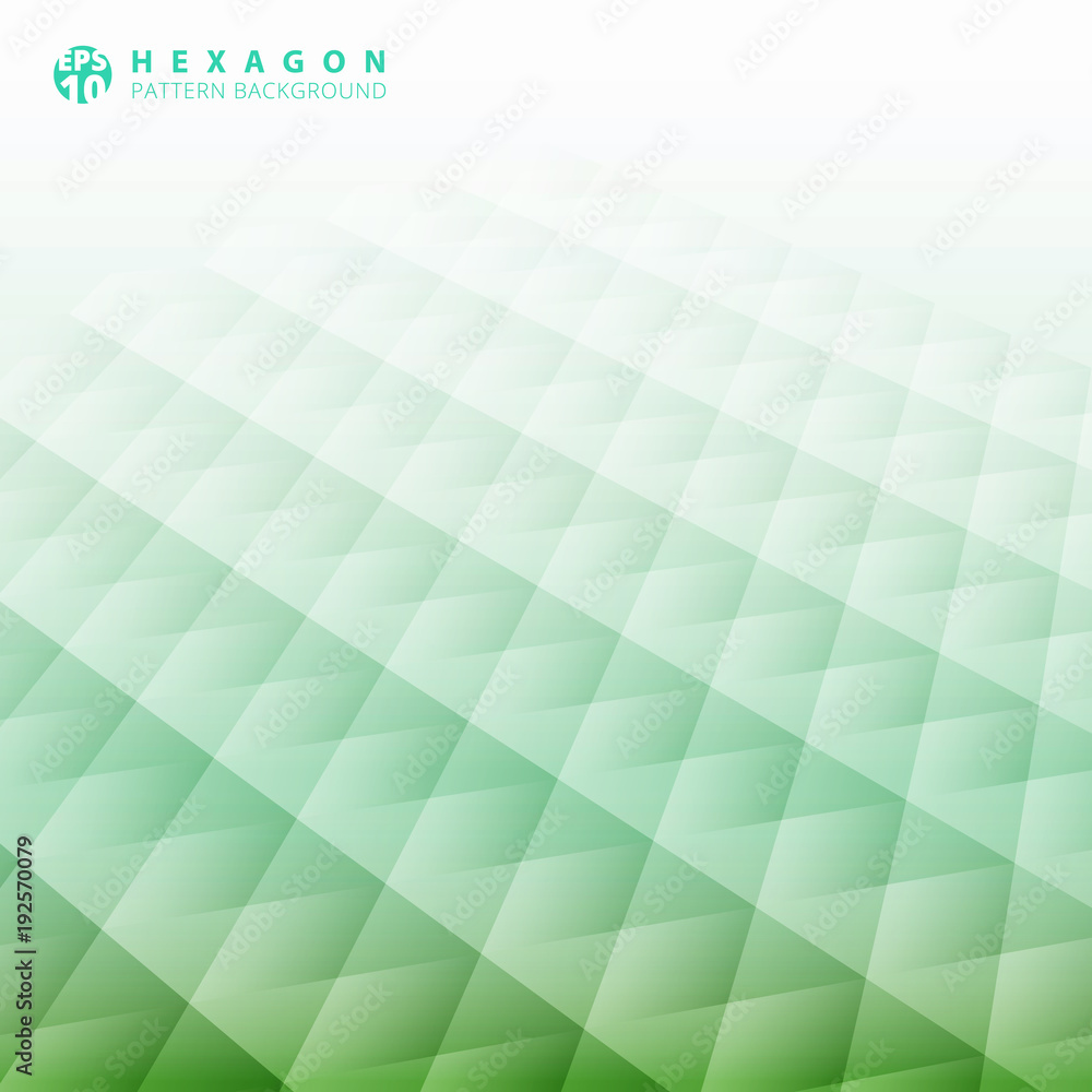 Poster abstract geometric hexagon pattern perspective green color background