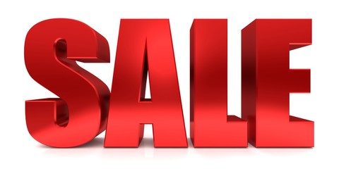 sale 3d red sale text sign symbol icon isolated on white background