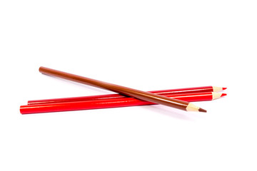 Colored pencils isolated on white background. Back to School. Stationery. Drawing