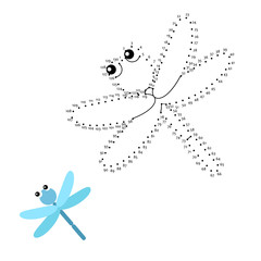 Educational game for kids: Dot to Dot. Connect the dots puzzle. Worksheet for class or at home with the kids.