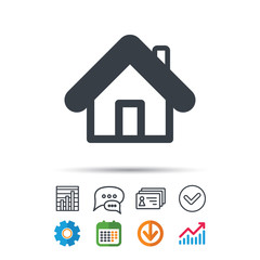 Home icon. House building sign.