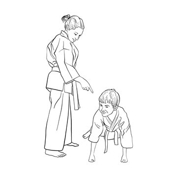 recommend clip art: young karate boy and girl