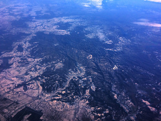 Fototapeta na wymiar aerial view of Bosnia mountains and valley in winter