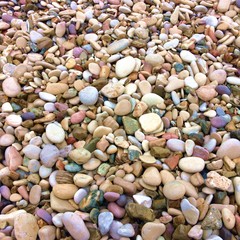 Close up on   pebbles on a beach