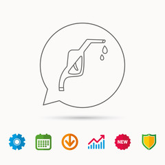 Gasoline pump nozzle icon. Petrol station sign.