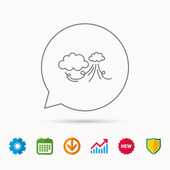 Wind icon. Cloud with storm sign.