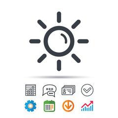 Sun icon. Sunny weather sign.