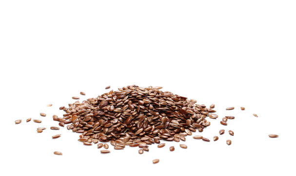 Flaxseed, Linseed Isolated On White Background