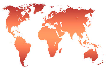 brick gradient world map, isolated