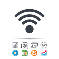 Wifi icon. Wireless internet sign.