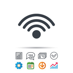 Wifi icon. Wireless internet sign.
