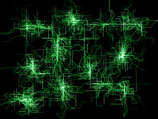 Concept of global network internet communication illustration, green color