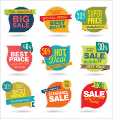 Modern origami sale stickers and tags collection