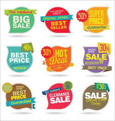 Modern origami sale stickers and tags collection