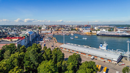 Obraz premium Aerial (drone) photo of Helsinki city, Finland