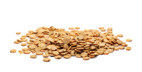 Soybean flakes isolated on white background