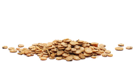 Soybean flakes isolated on white background