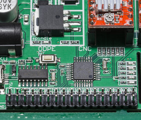 PCB processor and pin connector.