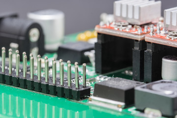 PCB processor and pin connector.