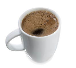 Turkish coffee close-up isolated on white background. 