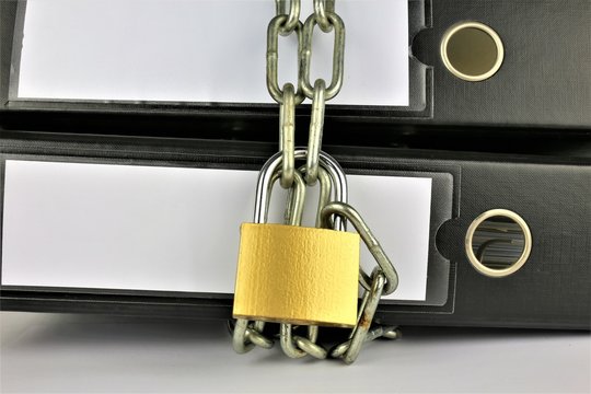 An concept Image of a Folder with chains and a lock - Powered by Adobe