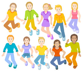 Children are jumping