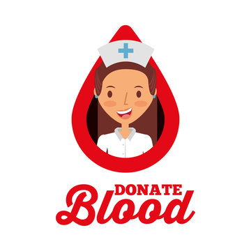 nurse medical drop donate blood vector illustration