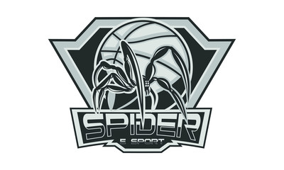 Spider Basketball Team Mascot Greyscale