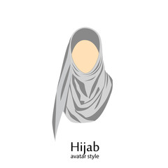 Women wearing hijab. Avatar icons in flat style.