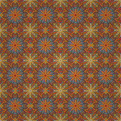 Ornate floral seamless texture, endless pattern with vintage mandala elements.