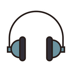 Music headphones symbol line icon vector illustration graphic