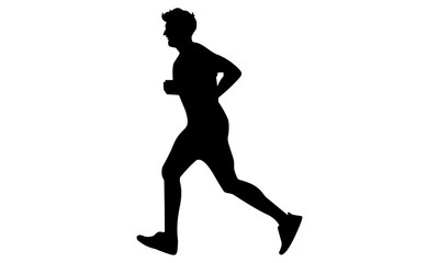 silhouette man running warming up