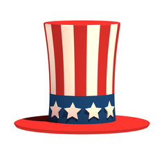 President's Day hat on isolated white background