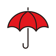 Umbrella weather symbol line icon vector illustration graphic
