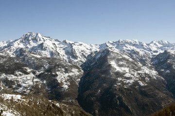 Obraz premium Paesaggio alpino nella valle di Gressoney