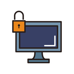 padlock screen symbol line icon vector illustration graphic