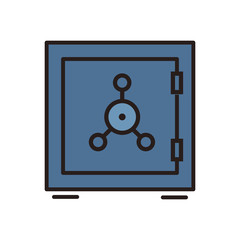 Money strongbox symbol line icon vector illustration graphic