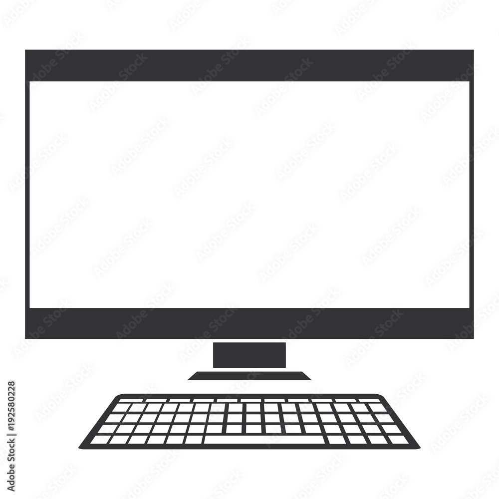 Poster desktop computer display icon vector illustration design