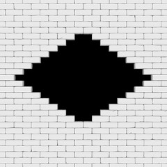 A black hole in a brick wall 3D render
