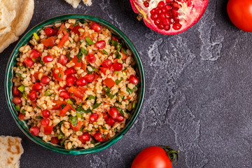 Tabbouleh salad, traditional middle eastern or arab dish.