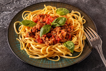Italian pasta bolognese.