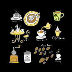 카페 포스터 / 손으로 그린 커피 그림