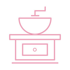 Antique coffee grinder line icon vector illustration graphic design